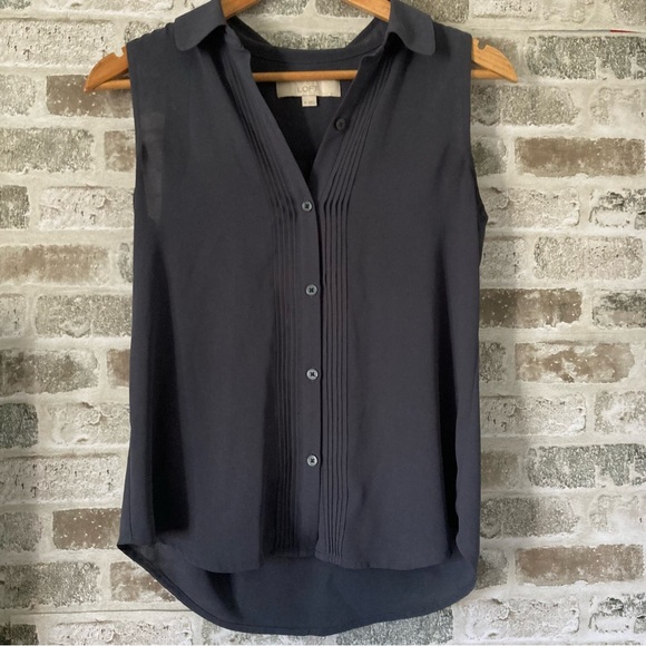 Loft Charcoal Grey Blouse - Picture 1 of 4